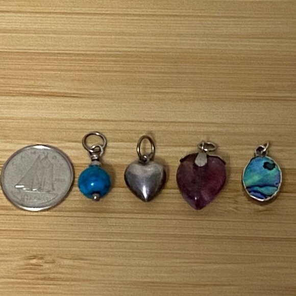 Small Pendants - Sterling Silver 925 and Gemstones Turquoise, Amethist, Abalone - Picture 8 of 13